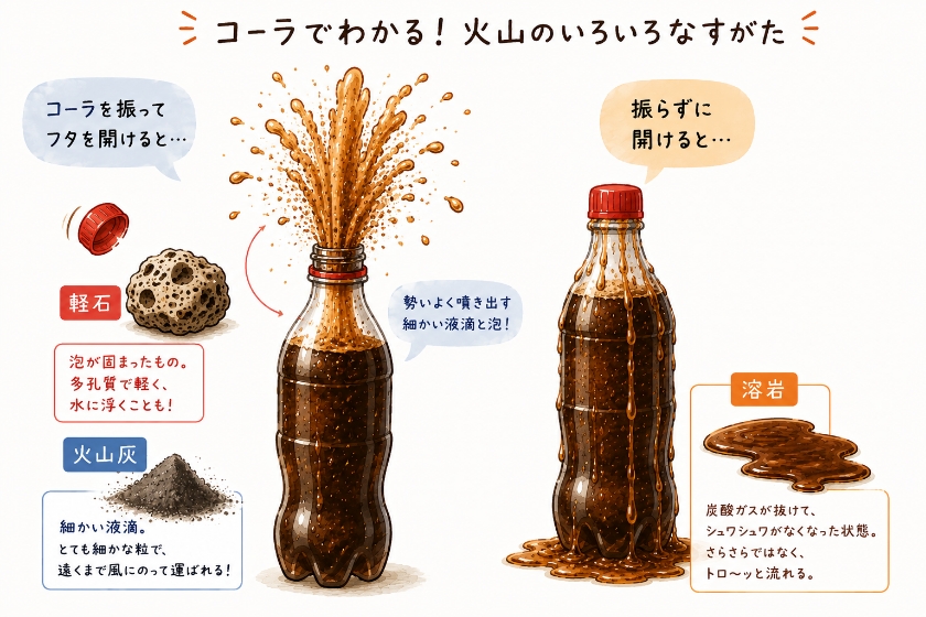コーラでわかる！火山のしくみ