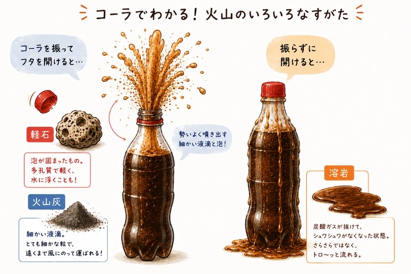コーラでわかる！火山のしくみ